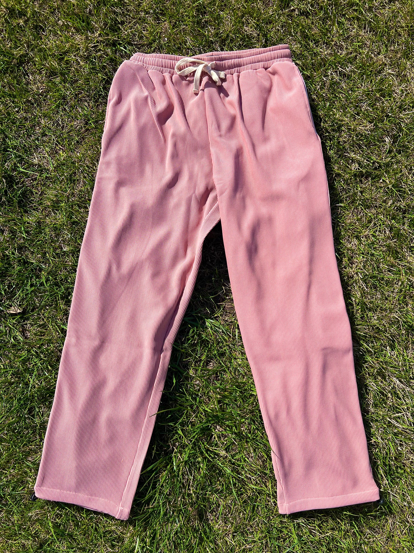 Rose Pink Flat Front Corduroy Pants