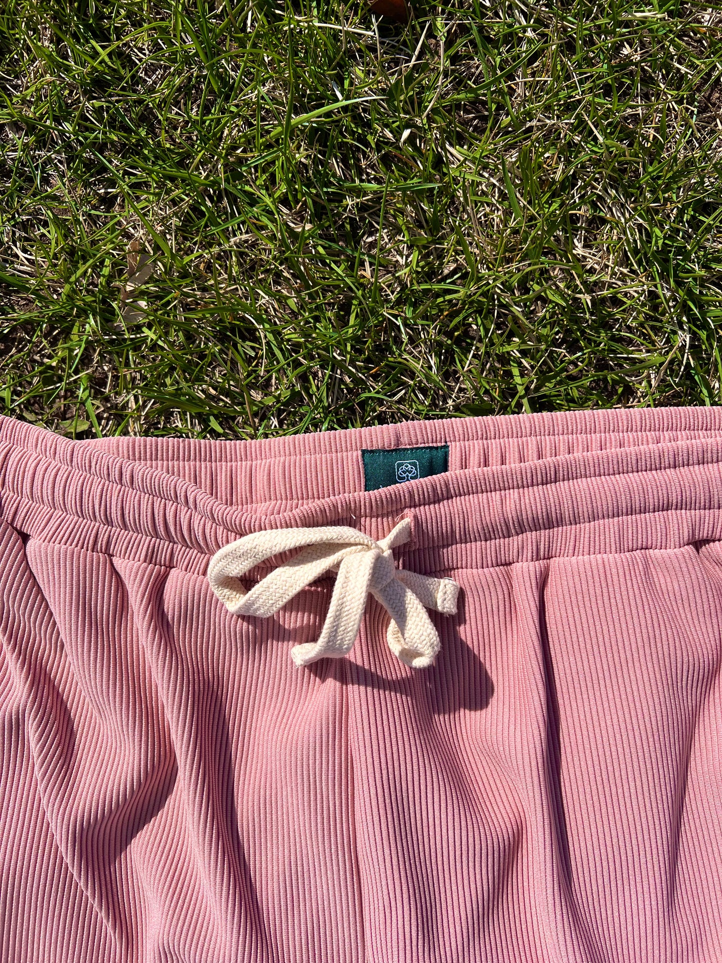 Rose Pink Flat Front Corduroy Pants