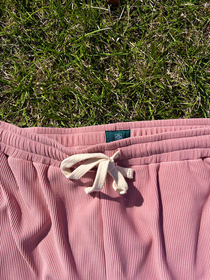 Rose Pink Flat Front Corduroy Pants