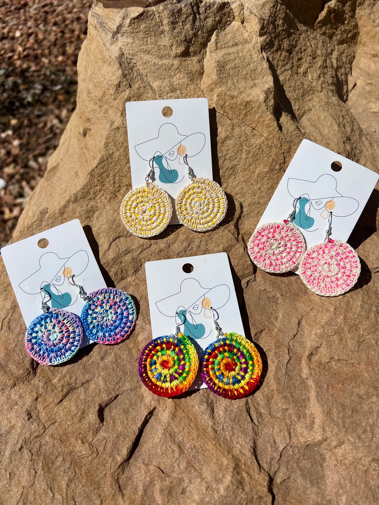 Crochet Mandala Earrings - Sunshine